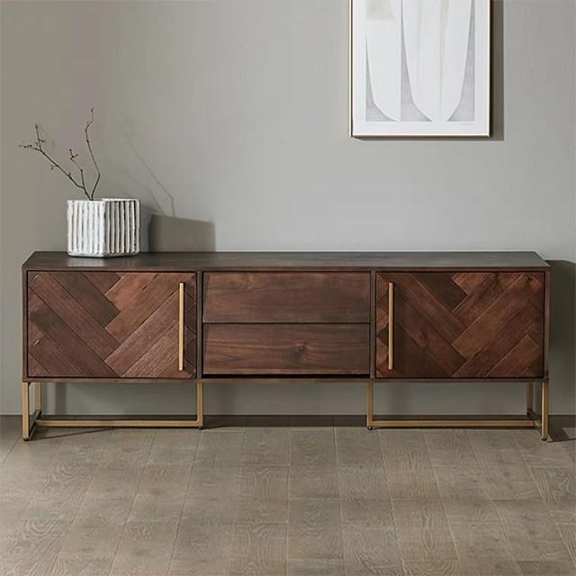 ZOE Herringbone Acacia Wood TV Console