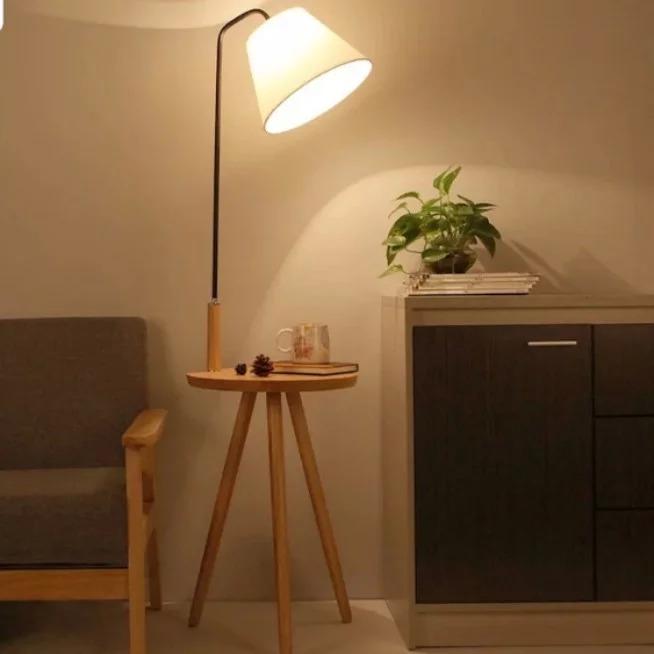 ZARA Solid Wood Standing Lamp Side Table Bedside