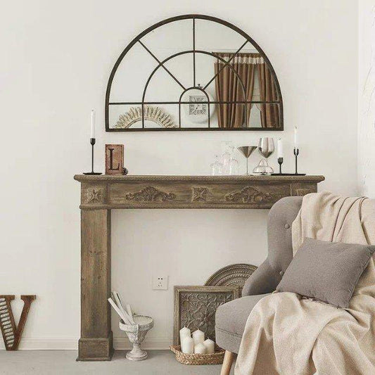 CAROLINE Antique Solid Wood Hallway Console & Mirror