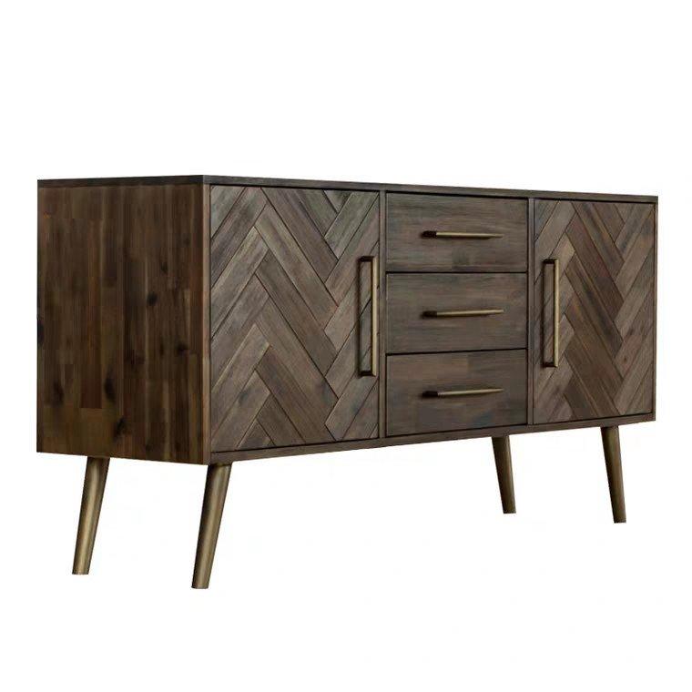 PEYTON Acacia Wood Herringbone Sideboard