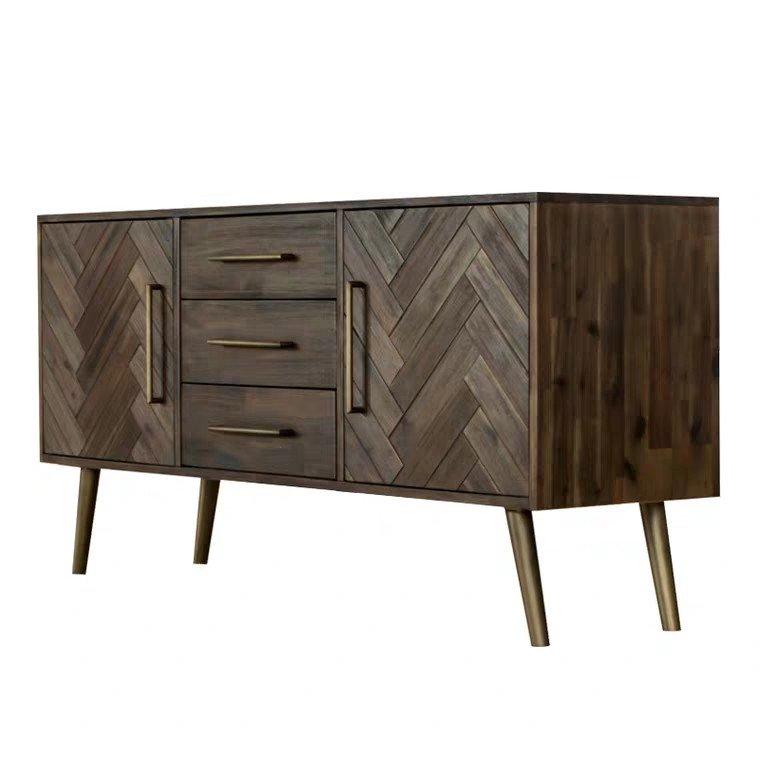 PEYTON Acacia Wood Herringbone Sideboard