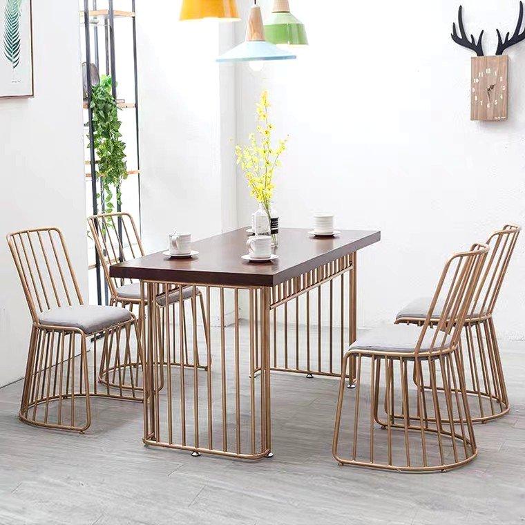 RIVER Contemporary Modern Golden Grills Dining Table