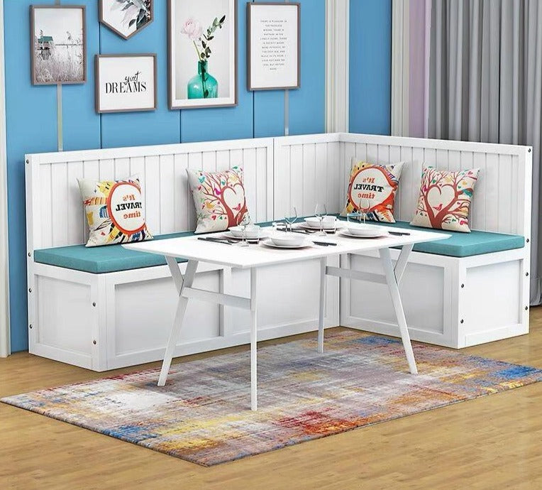 Dining room table with storage bench hot sale