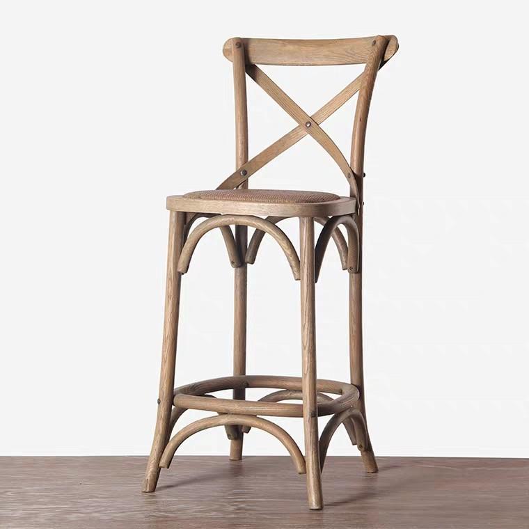 GEORGIA Rustic Solid Wood Bar Stool