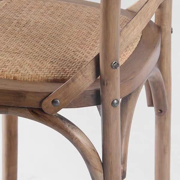 GEORGIA Rustic Solid Wood Bar Stool