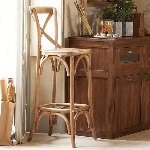 GEORGIA Rustic Solid Wood Bar Stool