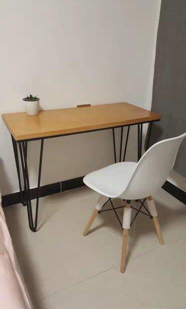 ISLA Modern Industrial Solid Wood Slim Study Table