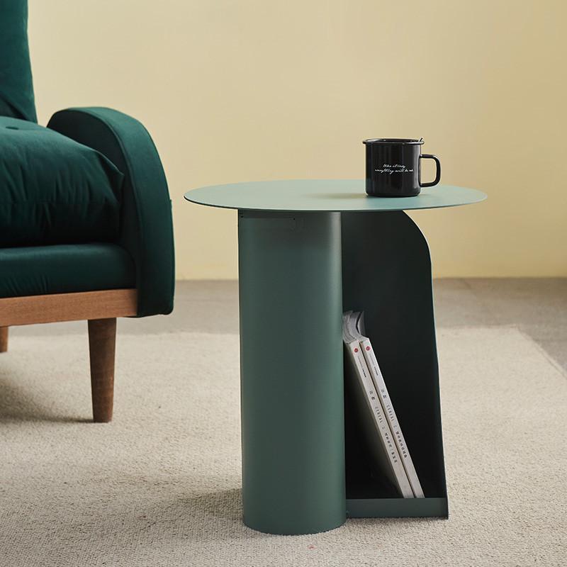 Patricia Metal Pedestal End Table with Storage
