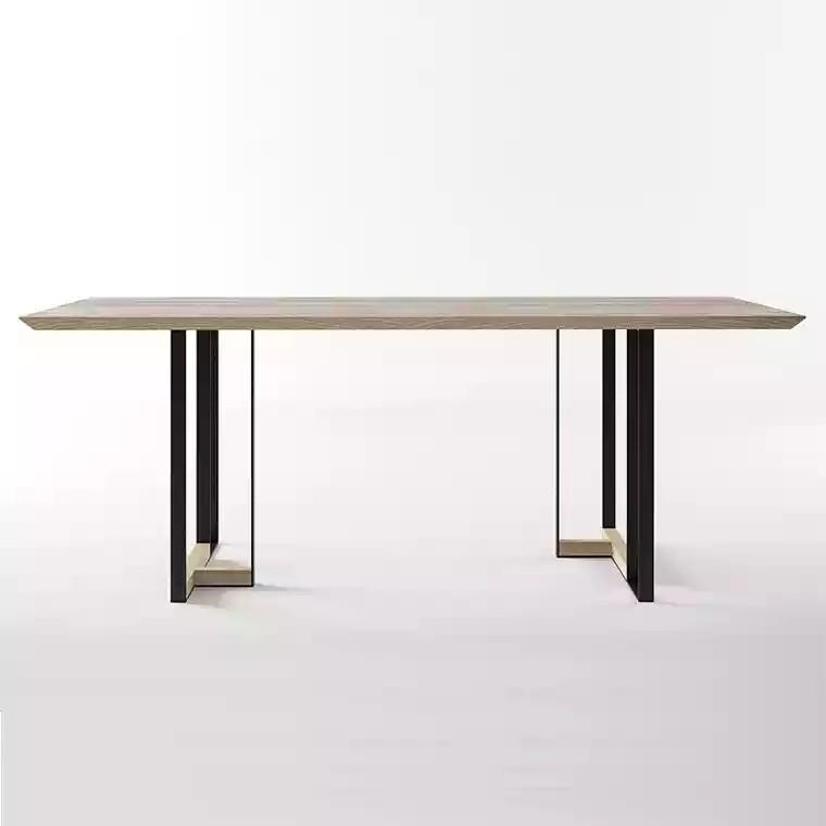 FIONA Postmodern Classic Solid Elm Wood Dining Table
