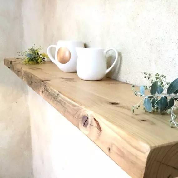 EMILY Solid Wood Floating Shelf Live Edge