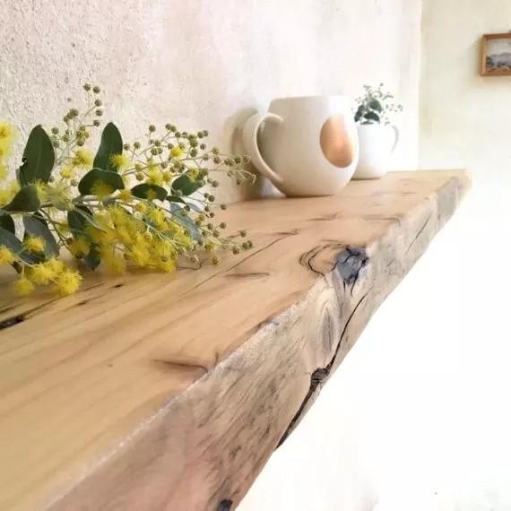 EMILY Solid Wood Floating Shelf Live Edge