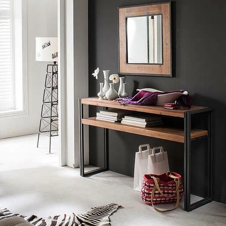 BROOKLYN Rustic Solid Wood Acacia Hallway Console Table